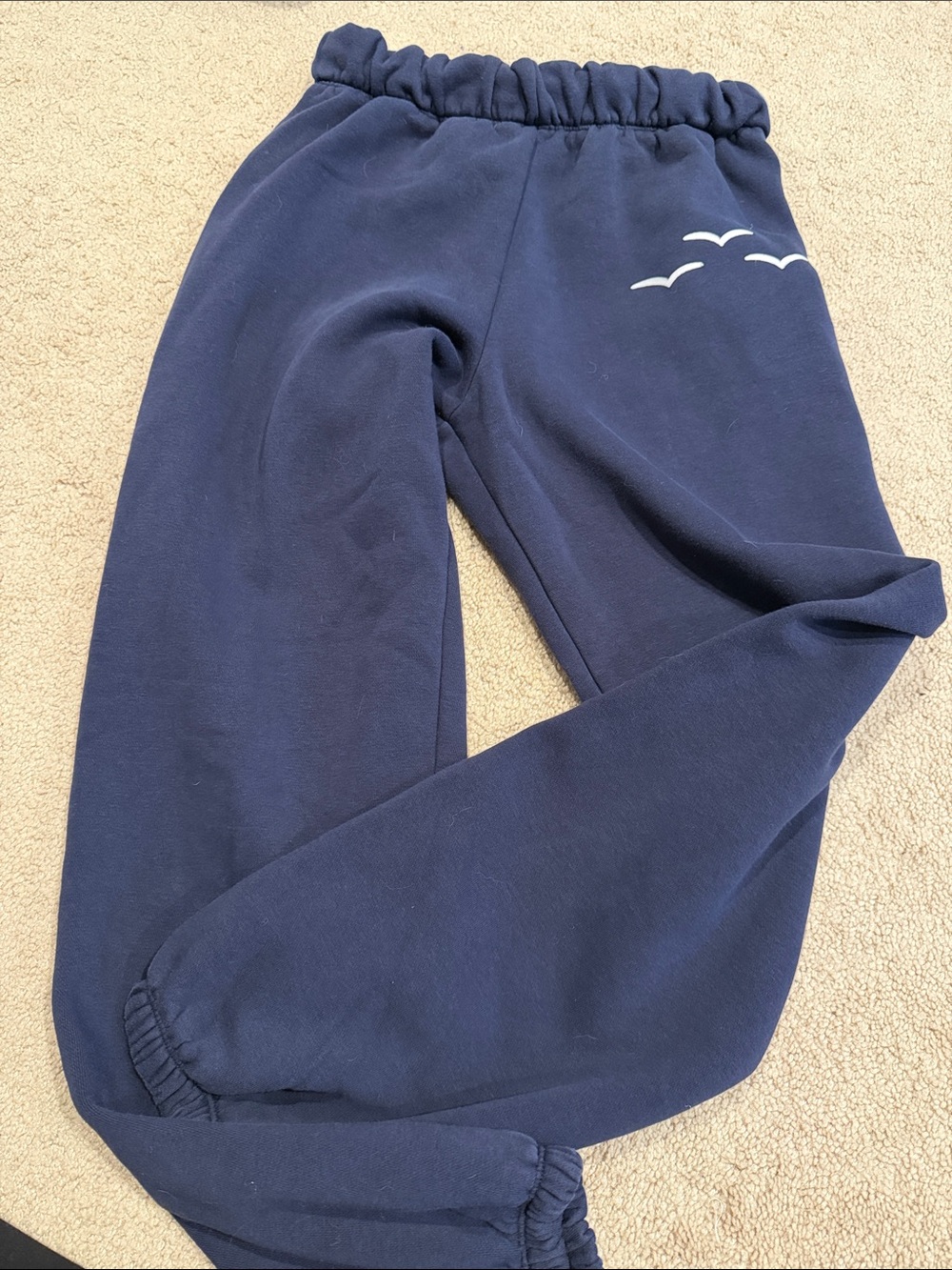 Lazypants Navy Sweatpants with Seagull Accent Sz XS